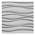White Wavy 3D Textured Wall Interior Design Featuring Modern Decorative Panels 3d model