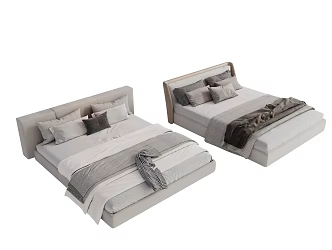 Modern Fabric Double Bed Master Bedroom Bed Minimalist Bedroom Bed Minotti Modern Double Bed Simple Single Double Bed Italian Double Bed Children's Room Bed 3d model