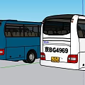DANDA KUAKE White and Blue Passenger Buses With Modern Exterior Design