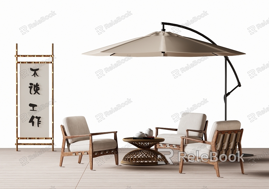 Outdoor Leisure Chair Outdoor Table and Chair Rattan Chair Sunshade model