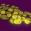 Luxury Jewelry Collection Showcasing Shiny Gold Coins With Intricate Patterns