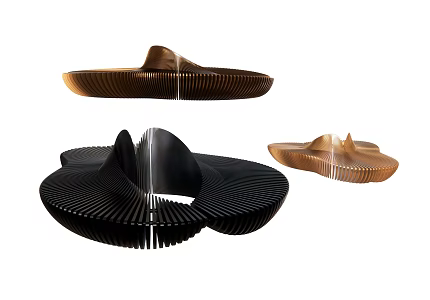 Modern Outdoor Chair Landscape Log Grille Chair Outdoor Stool Low Stool Special-shaped Stool Card Seat 3d model