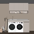 Modern Bathroom Vanity Cabinet With Sink Counter Storage Shelf And Washer Dryer
