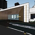 Modern High-Rise Residential Buildings Exterior Design With Greenery Blue Sky And White Clouds