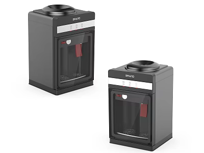 Sharp Two Compact Household Appliances With Transparent Front Panels And Black Design 3d model