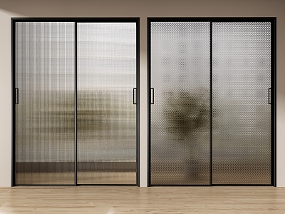 Modern sliding door glass door combination 3d model