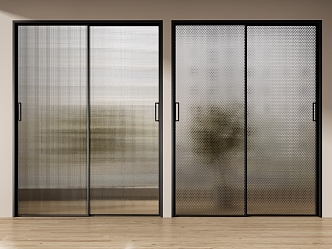 Modern sliding door glass door combination 3d model