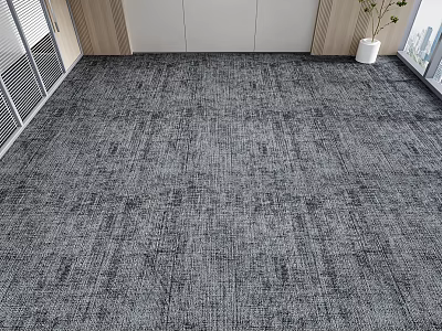 Gray Textured Square Carpet Ideal for Modern Office Interior Space Design 3d model