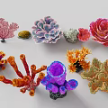 Coral Shaped Decorative Ornament Set with Various Colors and Unique Designs for Home Decoration