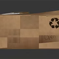 Eco Friendly Brown Cardboard Box For Household Items With Label And Recycling Symbol