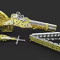 Intricate Metal Sculpture Carving With Gold Silver Ornate Patterns And Decorative Details