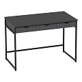 Modern Black Desk With Metal Frame And Drawers For Home Office Use