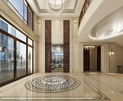 Jianou Hall Stairs Reception Room 3d model