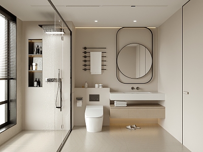 toilet sink shower bathroom mirror toilet 3d model