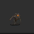 Black Humanoid Mythical Creature With Lava Like Skin Orange Glowing Core And Spikes