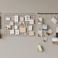 Cork board photo wall 3d model