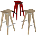 Multi Colored Modern Bar Stools With Wooden Seats And Metal Legs For Kitchen Use