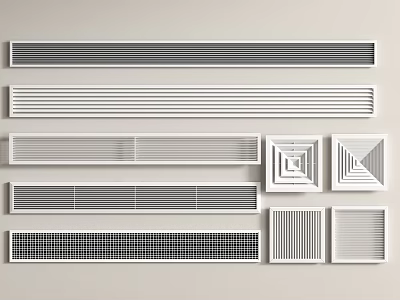 Variety Of Air Conditioner Vent Designs For Interior 3d model