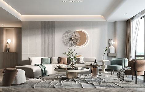 Light Luxury Living Room 3d model