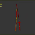 Traditional Japanese Katana With Red Scabbard And Gold Decorative Accents