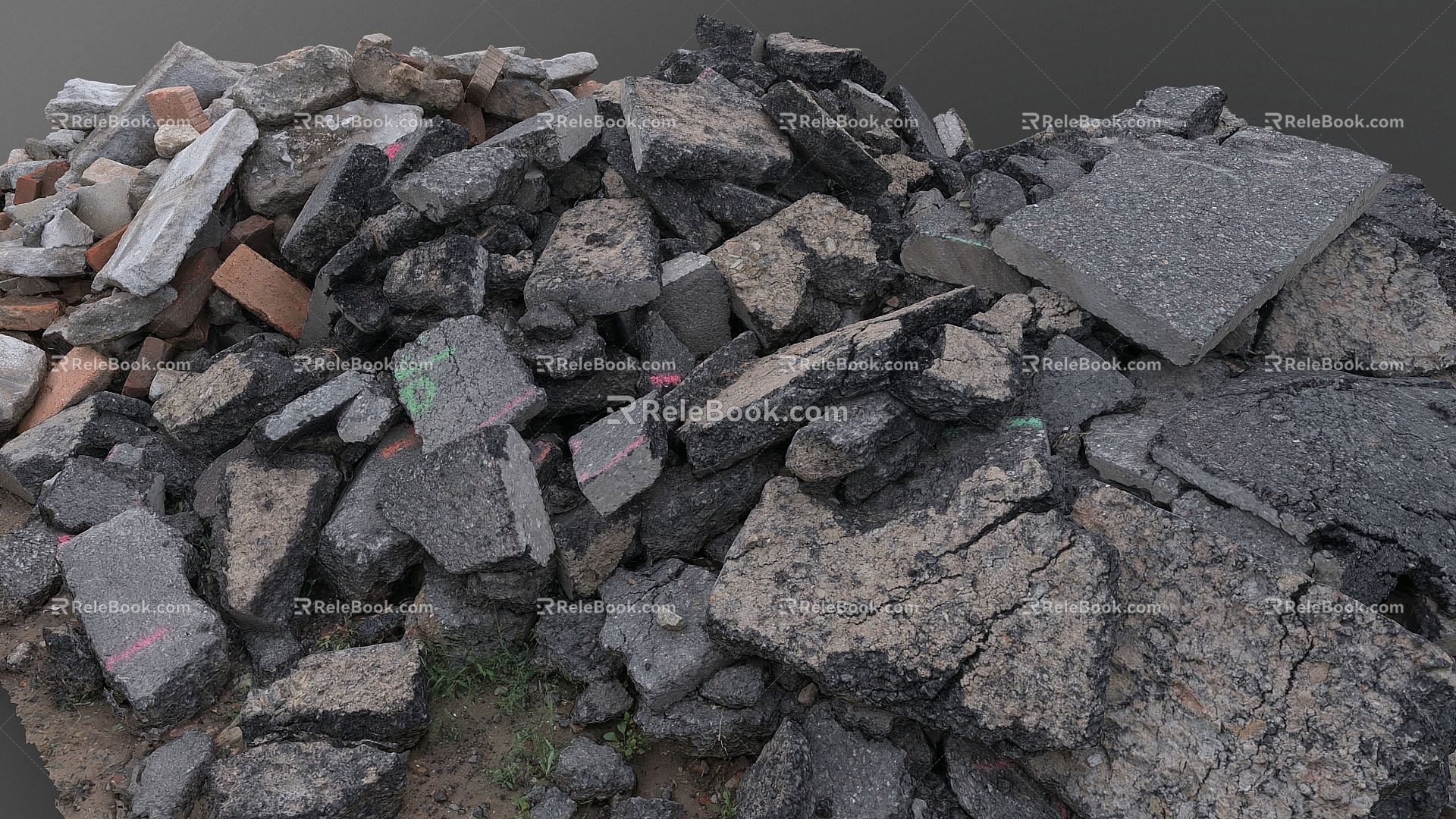 Road asphalt gravel pile asphalt stone stone brick building materials 3d model