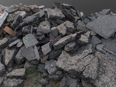 Rough Natural Stone Piles With Various Sizes And Textures For Construction 3d model