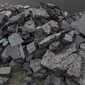 Rough Natural Stone Piles With Various Sizes And Textures For Construction