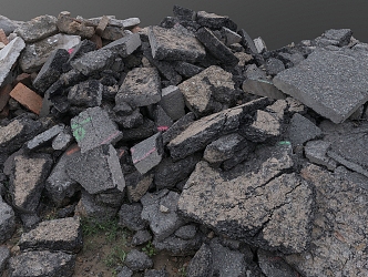 Road asphalt gravel pile asphalt stone brick building materials 3d model