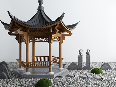 Chinese Style Pavilion Leisure Ancient Pavilion 3d model