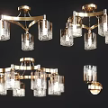 Modern Chandeliers With Various Designs Brass Frames And Clear Glass Shades For Home Decor