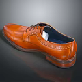Men's Brown Leather Formal Dress Shoes With Lace Up Detail And Blue Lining