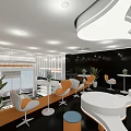 Modern Dessert Shop Interior With Display Cases And Desserts