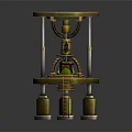 Cartoon Scene Featuring Tower Structure With Circular Platform Pillars Ladder And Ornate Decorative Details
