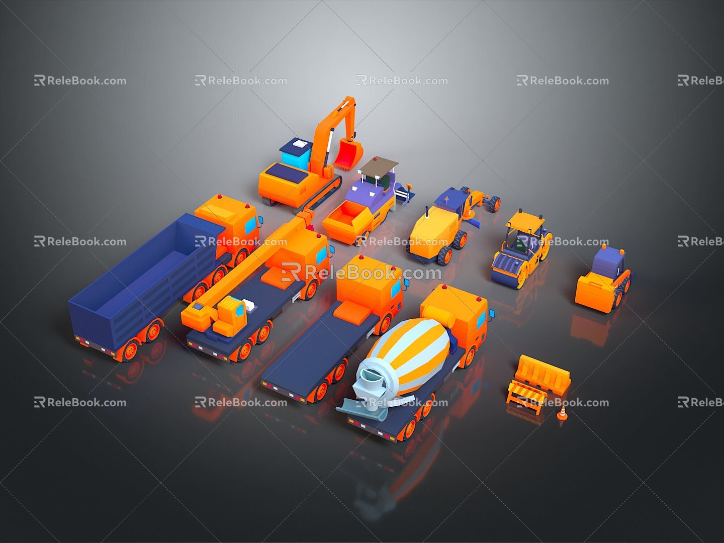 Engineering vehicles Engineering vehicles Construction vehicles Construction vehicles Large transport vehicles Engineering vehicles Infrastructure equipment 3d model