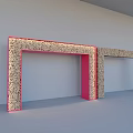 Two Textured Pink And Gray Door Arches For Interior Decoration