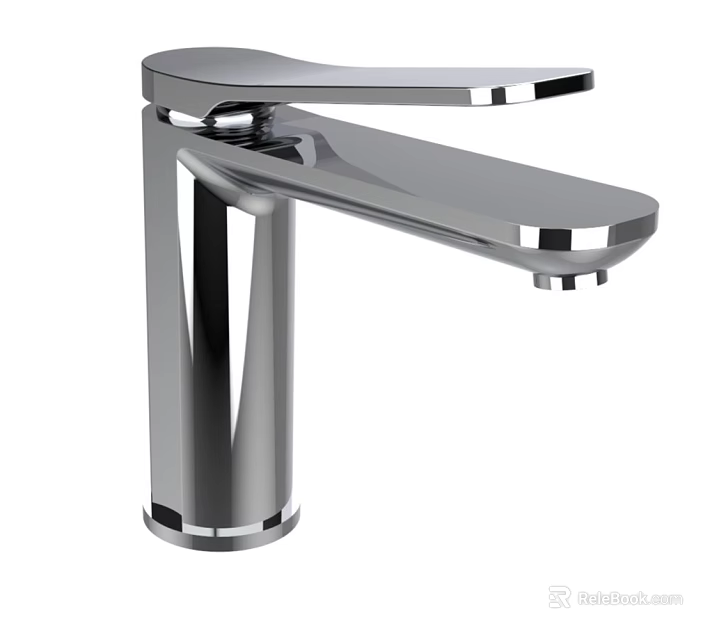 Modern Chrome Bathroom Faucet With Sleek Single Handle And Polished Finish Design 3d model 