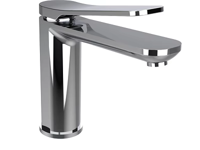 Modern Chrome Bathroom Faucet With Sleek Single Handle And Polished Finish Design 3d model