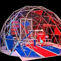 Colorful Dome Structure With Metal Frame And Interactive Indoor Play Area 3d model
