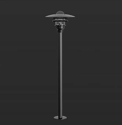Black Standing Outdoor Light With Slim Pole And Modern Design For Garden Decoration Use 3d model