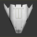 Sleek White Space Exploration Aerospace Craft With Wing Structure Yellow Lines And Black Spot