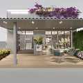 Beauty Flowers Specialty Store With Lush Greenery And Outdoor Seating