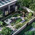 Garden Landscape Design With Lush Greenery Pathways Seating Areas And Arched Structure