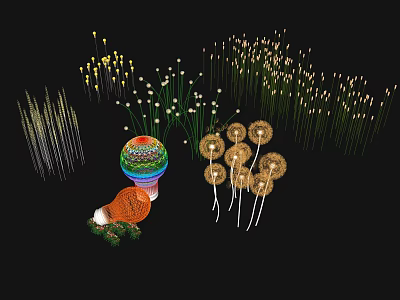 Dandelion Shaped Outdoor LED Lights For Garden Decoration And Night Illumination 3d model