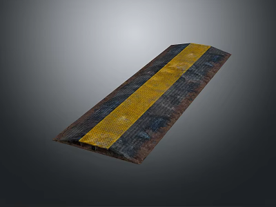 Long Dark Colored Strip Featuring Yellow Stripe And Textured Exterior Look 3d model
