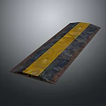 Long Dark Colored Strip Featuring Yellow Stripe And Textured Exterior Look