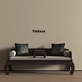 Pellform Daybed With Dark Wood Frame And Decorative Cushions On Light Floor