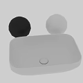 White Square Above Counter Wash Basin With Smooth Surface And Drain Hole