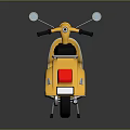 Elegant Yellow Scooter Featuring Black Seat Chrome Accents and Reflective Surface