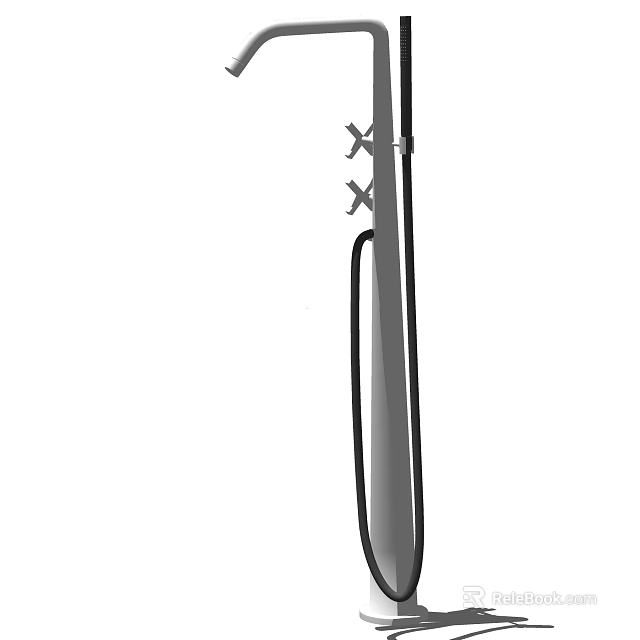Modern Kitchen Faucet with Sleek Stainless Steel Design and Single Handle 3d model 