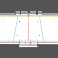 Standard Ice Hockey Rink Layout With Marked Lines Center Circle And Goal Areas